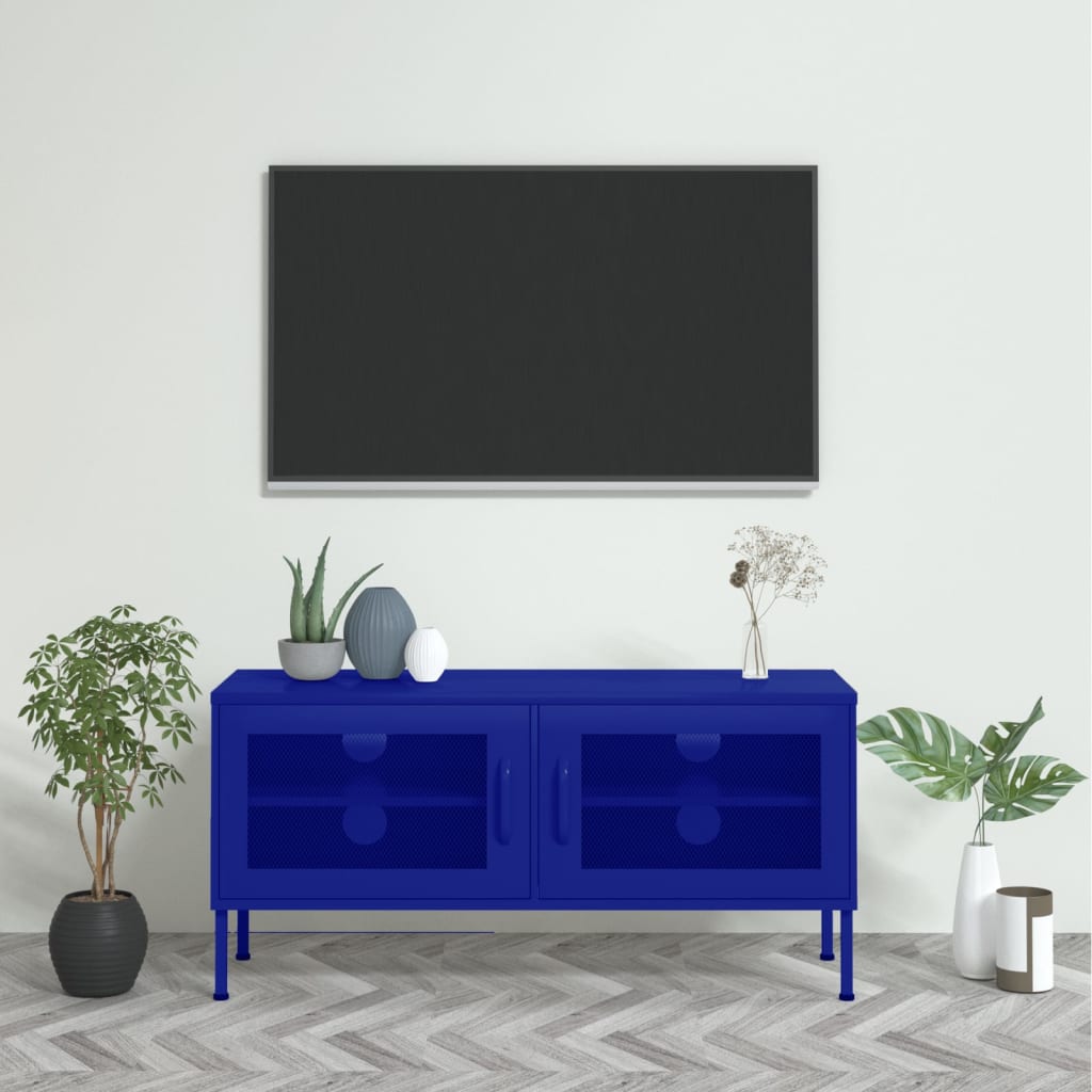 vidaXL TV Stand TV Unit Sideboard Home TV Console Media Unit Cupboard Steel