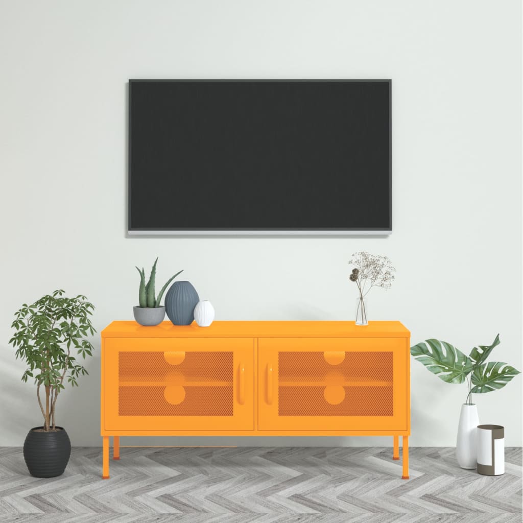 vidaXL TV Stand TV Unit Sideboard Home TV Console Media Unit Cupboard Steel