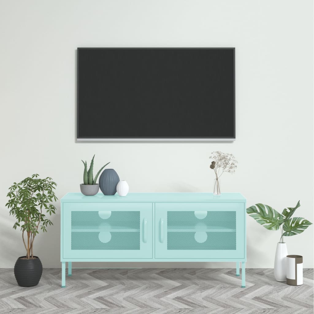 vidaXL TV Stand TV Unit Sideboard Home TV Console Media Unit Cupboard Steel
