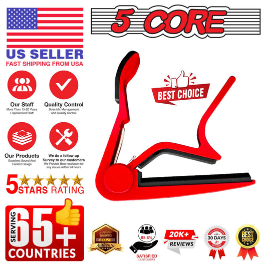 5Core Capo Acoustic Electric Guitar 6 String Kapo Clip For Banjo Mandolin Ukulele