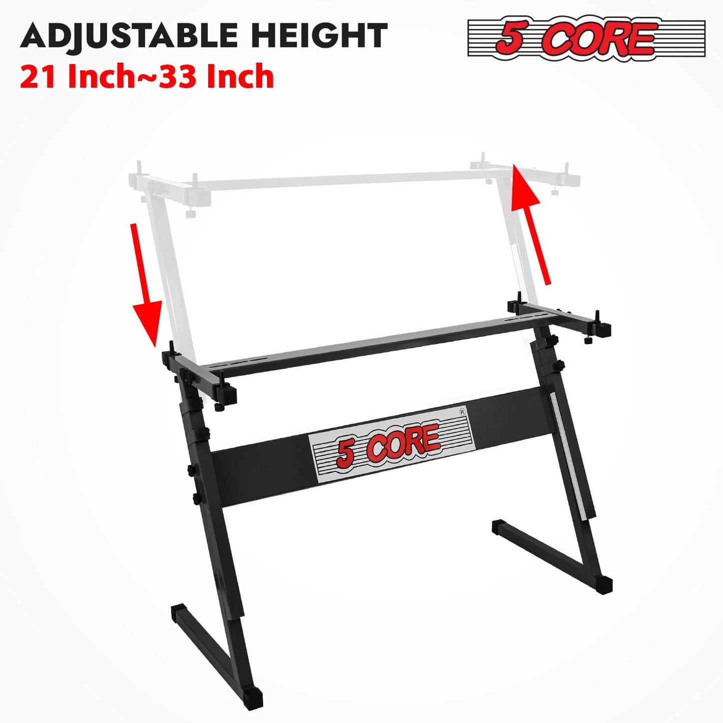 5 Core Keyboard Stand Z Style Height Adjustable Sturdy Piano Riser Lift Holder Stands