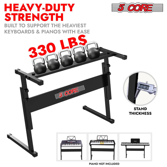 5 Core Keyboard Stand Z Style Height Adjustable Sturdy Piano Riser Lift Holder Stands