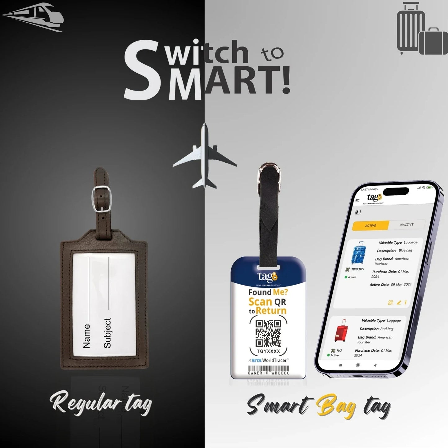 Smart Bag Security Tag -  Finland  Flag [Pack 2]
